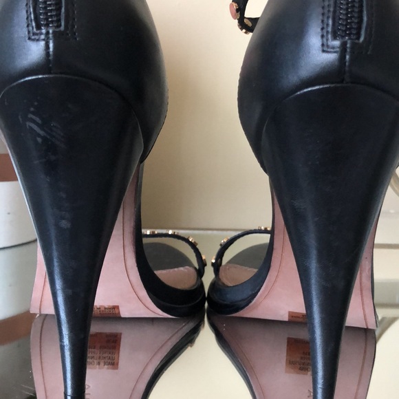 BCBGMAXAZRIA Marie black dress sandals calf leather heels - Picture 10 of 14